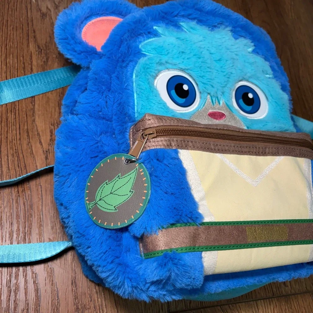 Disney Star Wars Young Jedi Adventures Nubs Plush Backpack Blue Fuzzy Bag